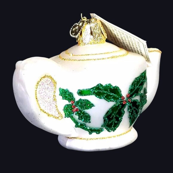 Old World Christmas OWC Blown Glass Katherine's Teapot and Teacup Set with Tags - Picture 11 of 16